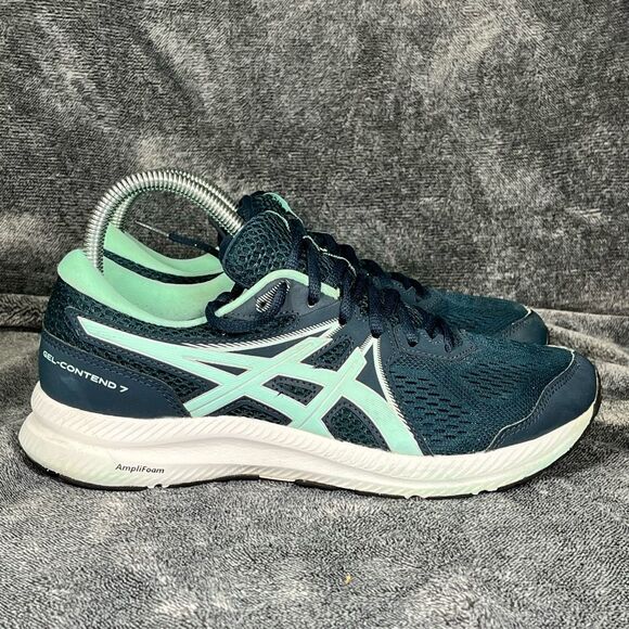 Asics Women's GEL-Contend 7 French Blue/Fresh Ice Running Shoes - Size 8 - Picture 1 of 8